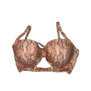 Shade & Shore Bathing Suit top Brown Snake Print